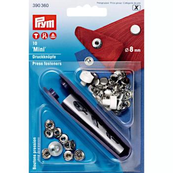 Prym Nähfrei-Druckknopf Mini, 8mm, silberfarbig 390360